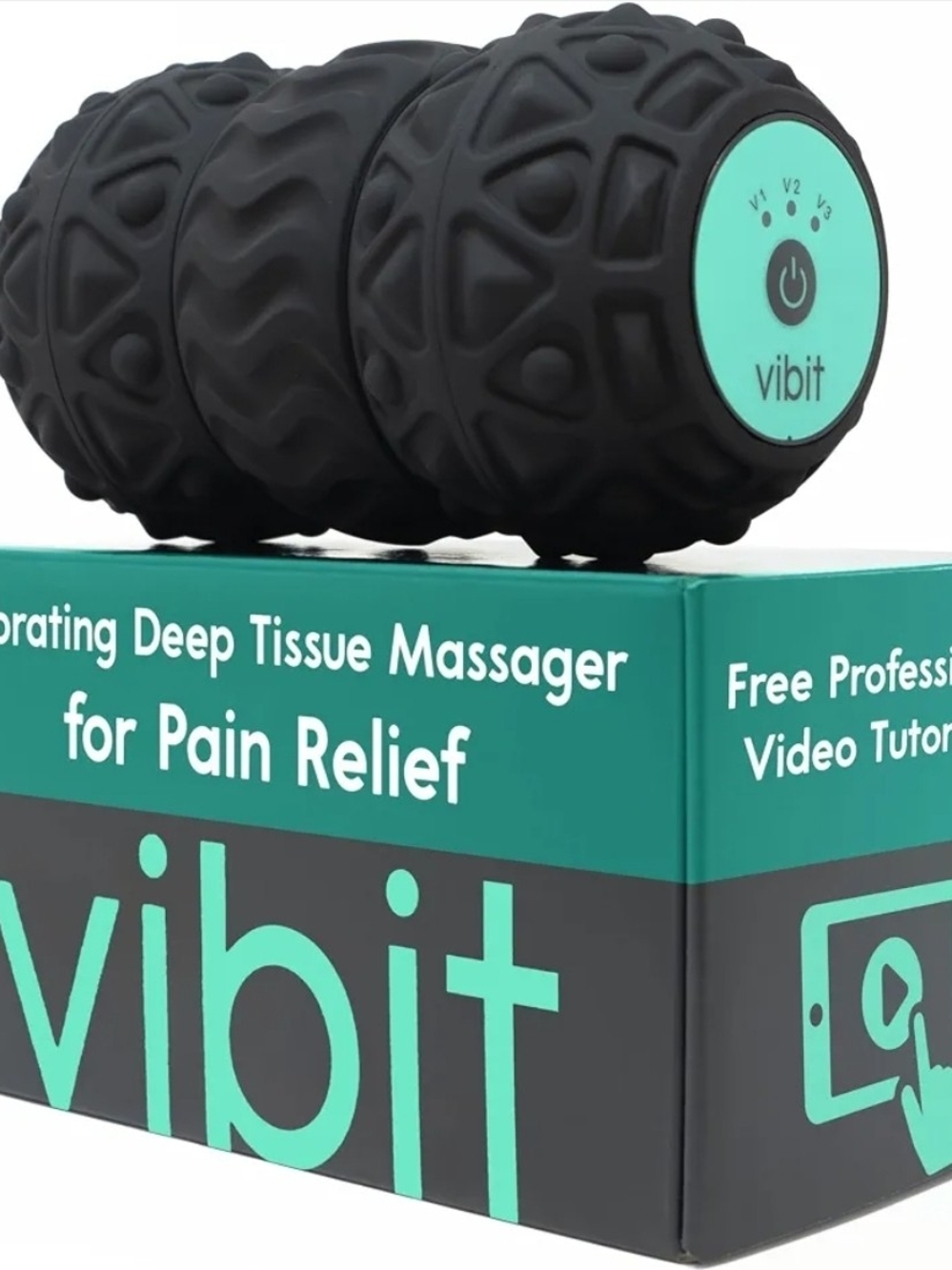 VibIt Black Vibrating Deep Tissue Massage Roller
